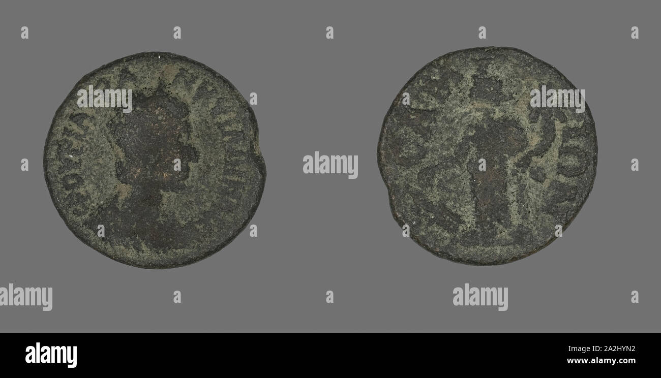 Münze mit der Darstellung der Kaiserin Tranquillina, AD 238/244, römische, griechische Antike, Bronze, Diam. 2.1 cm, 4,03 g Stockfoto