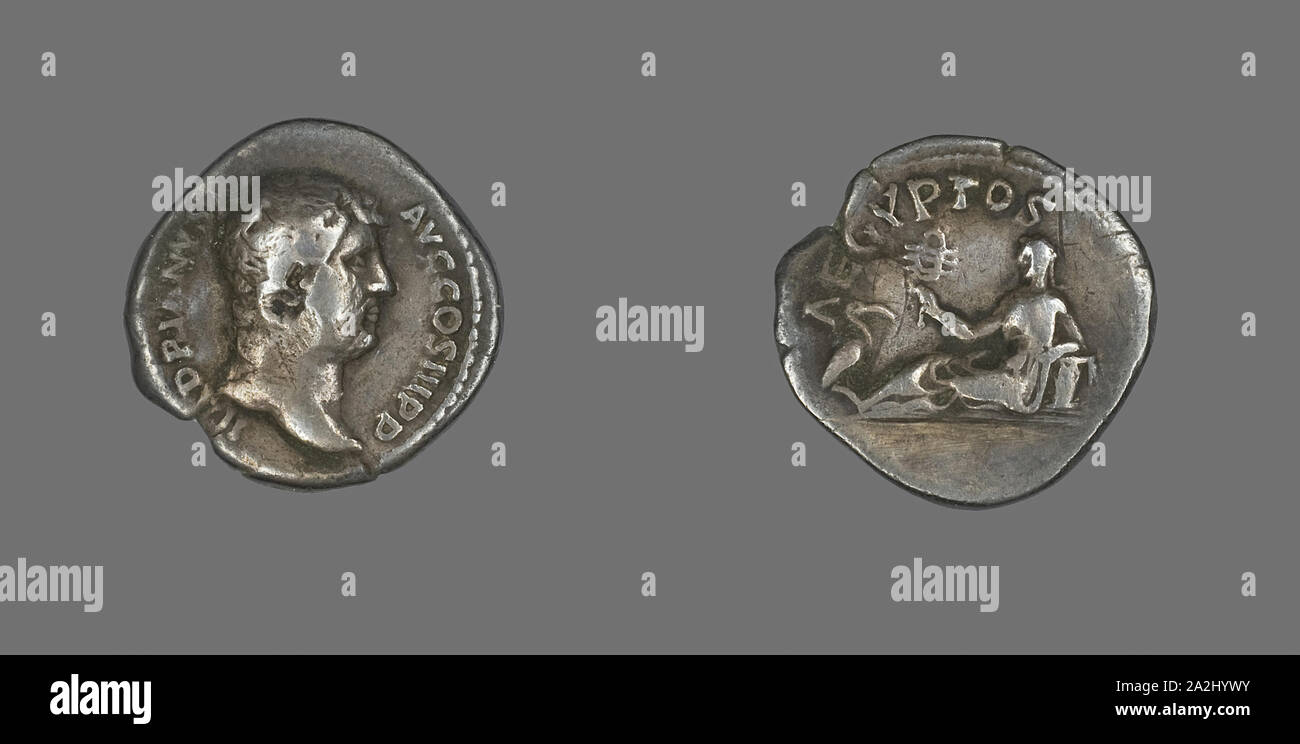 Denar (Münze), Kaiser Hadrian, AD 134/138, Römische, Römisches Reich, Silber, Durchm. 1,8 cm, 2,75 g Stockfoto