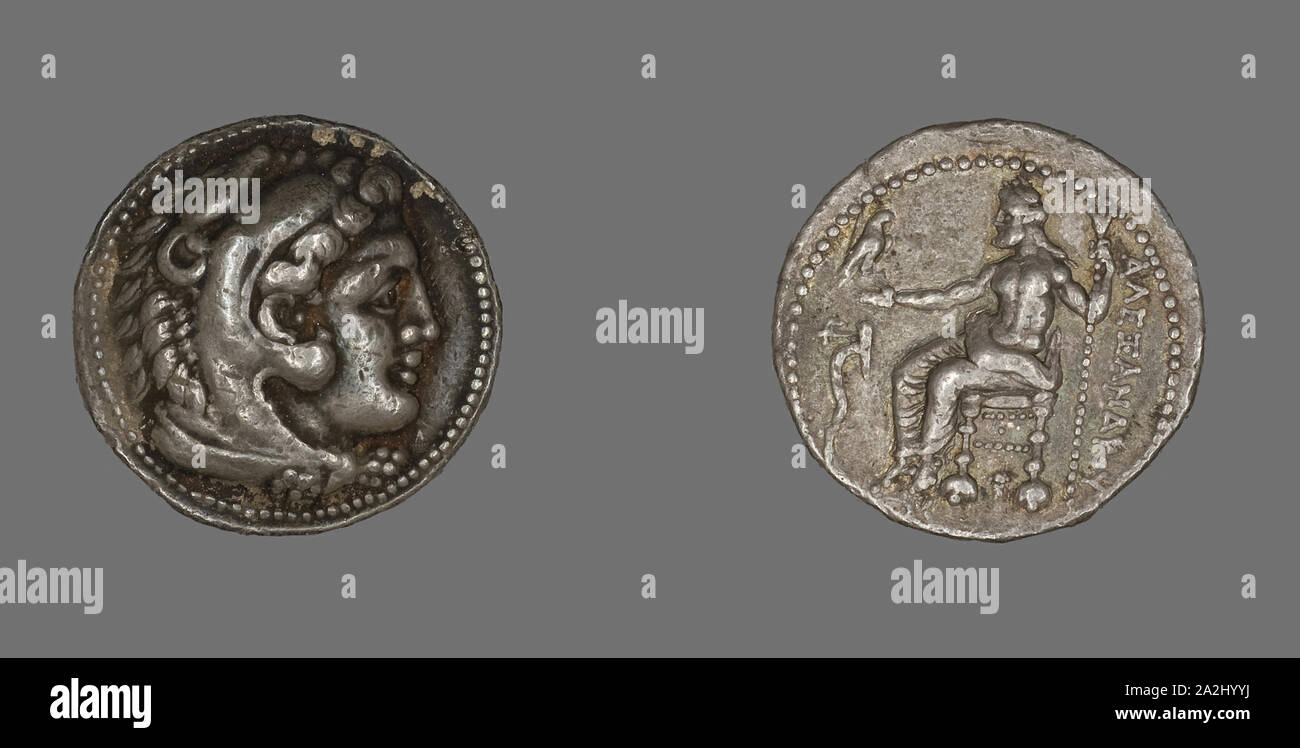 Tetradrachme (Münze), Alexander der Große, 336/323 v. Chr., griechischer, in Kilikien, Griechenland, Silber, Diam geprägt. 2,7 cm, 17.14 g Stockfoto