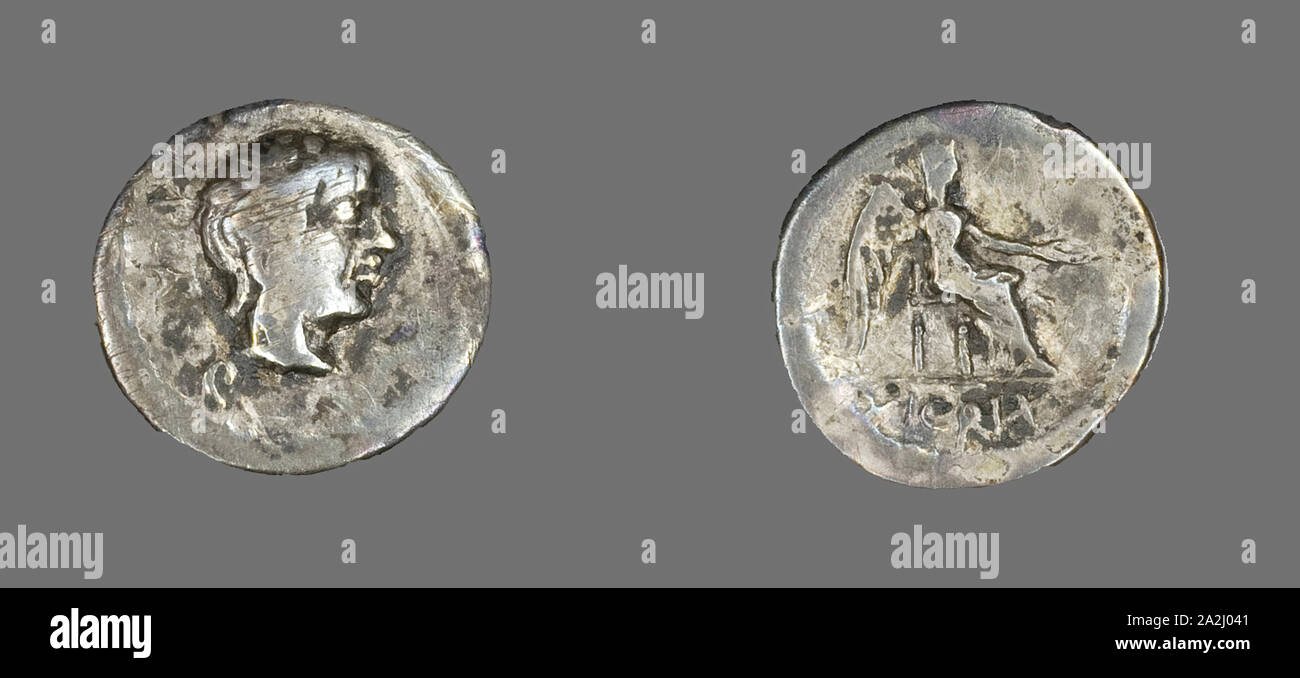 Quinarius (Münze), Freiheit, 101 v. Chr., Römische, Römisches Reich, Silber, Durchm. 1,5 cm, 1,95 g Stockfoto