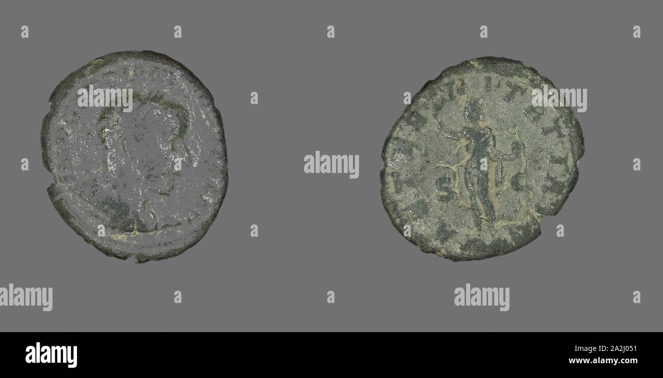 Als (Münze) porträtiert Kaiser Gordian III., AD 241/243, Römische, in Rom, Römische Reich, Bronze, Diam geprägt. 2,6 cm, 6,50 g Stockfoto