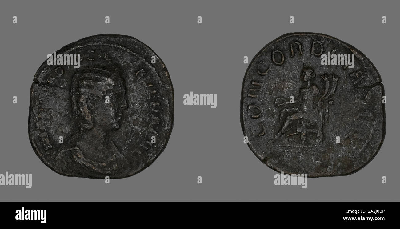Sesterz (Münze), Kaiserin Marcia Otacilia Severa, AD 244/249, Römische, Römisches Reich, Bronze, Diam. 3.2 cm, 14.92 g Stockfoto