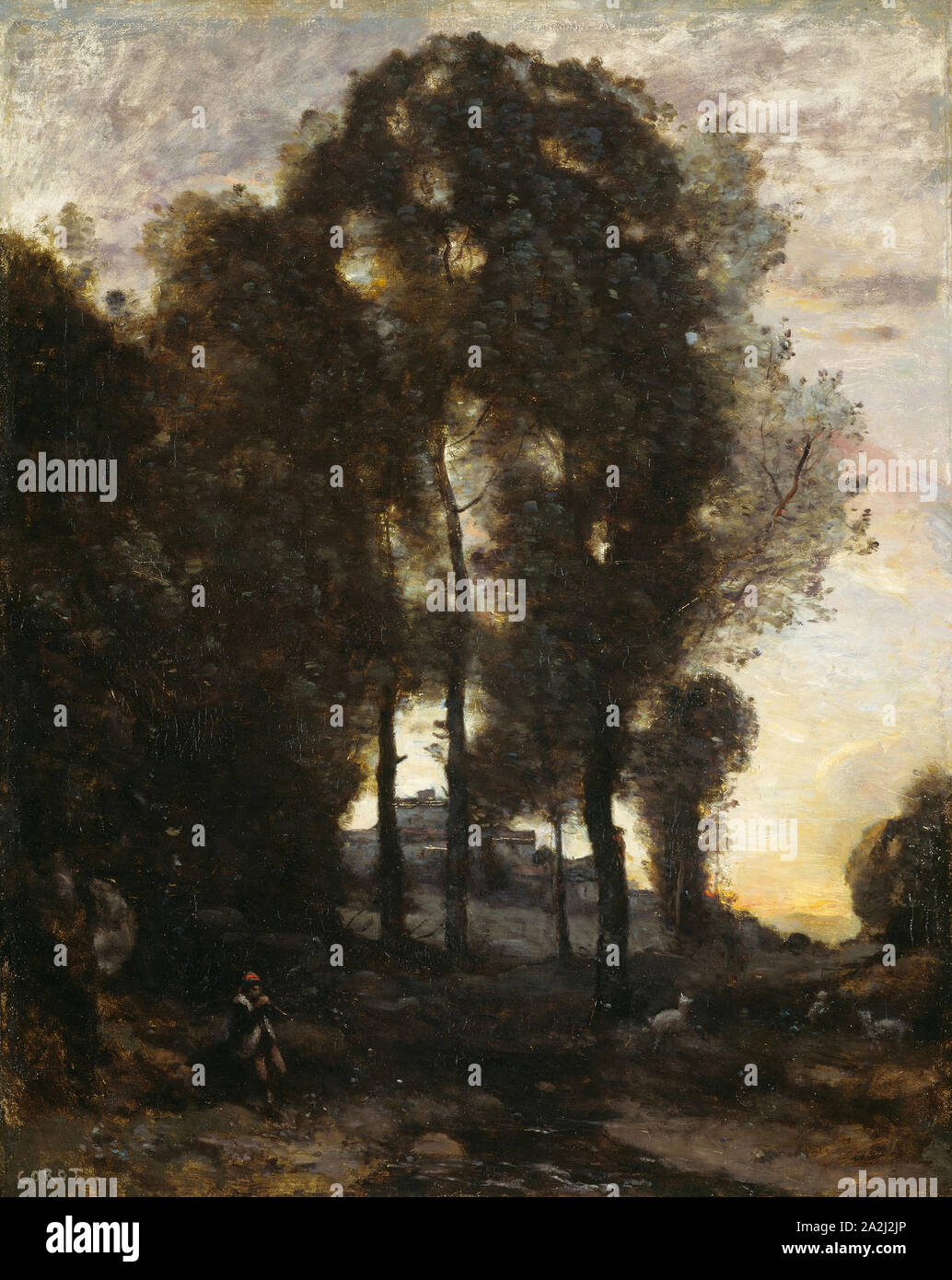Souvenir aus Italien, 1855/60, Jean-Baptiste-Camille Corot, Französisch, 1796-1875, Frankreich, Öl auf Leinwand, 82,6 × 66,4 cm (32 1/2 x 26 1/8 in. Stockfoto