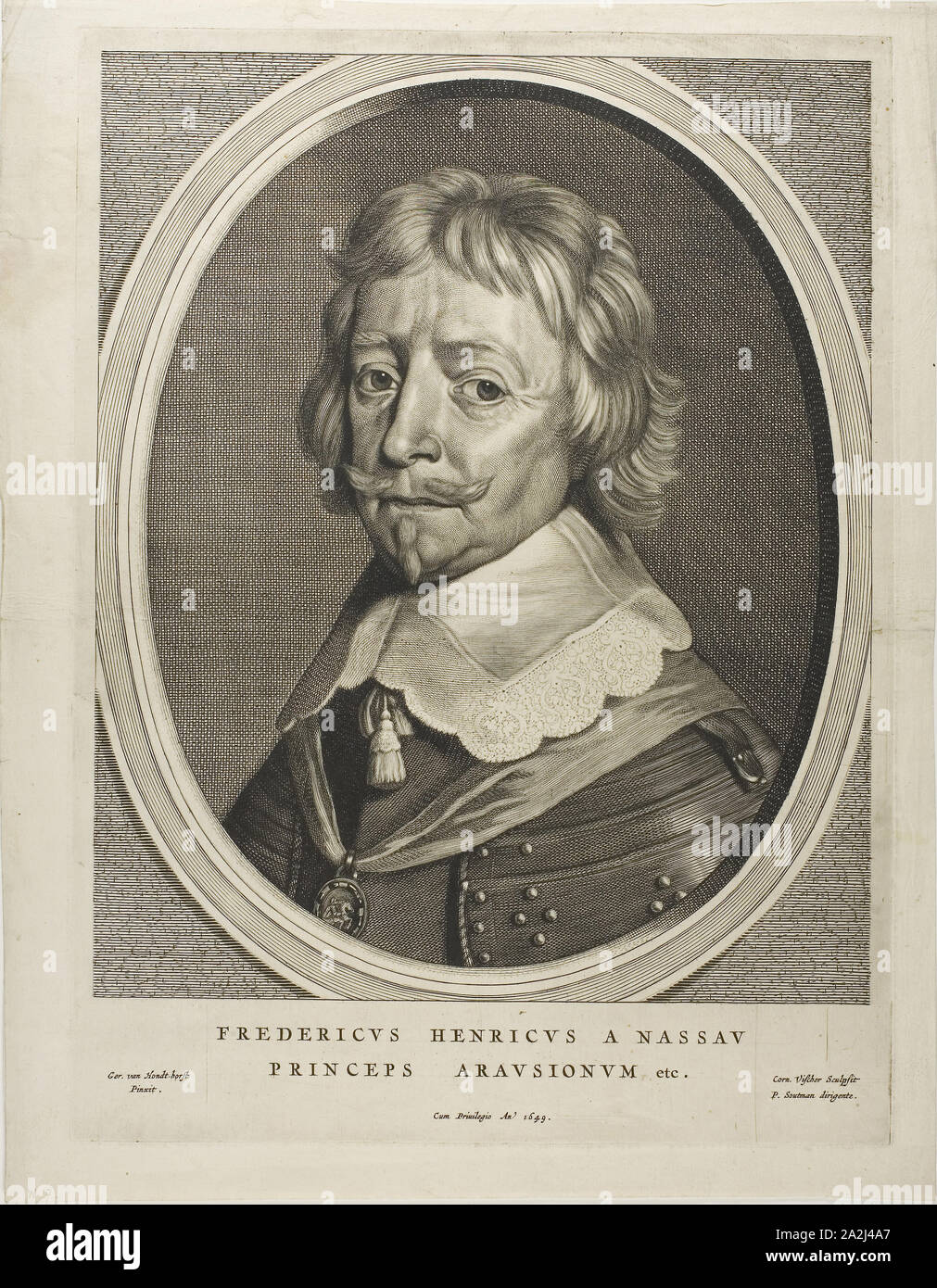 Friedrich Heinrich von Nassau, n.d., Cornelis Visscher, der Ältere (Niederländischen, C. 1520-1586), nachdem Gerrit van Honthorst (Niederländisch, 1590-1656), Holland, Gravur auf Papier Stockfoto