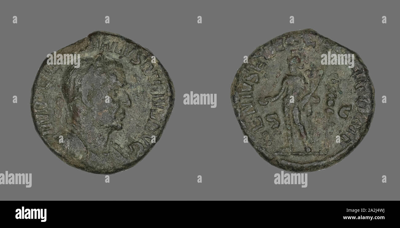 Münze Darstellung von Kaiser Aurelian, AD 270/275, Römische, Römisches Reich, Bronze, Diam. 2,9 cm, 16,65 g Stockfoto