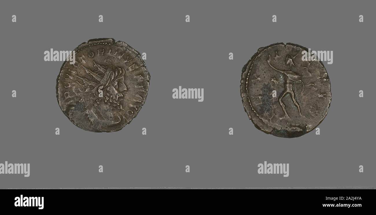 Münze Darstellung Kaiser viktorianischen I, AD 265/267, Römische, Römisches Reich, Bronze, Diam. 2.1 cm, 2,99 g Stockfoto