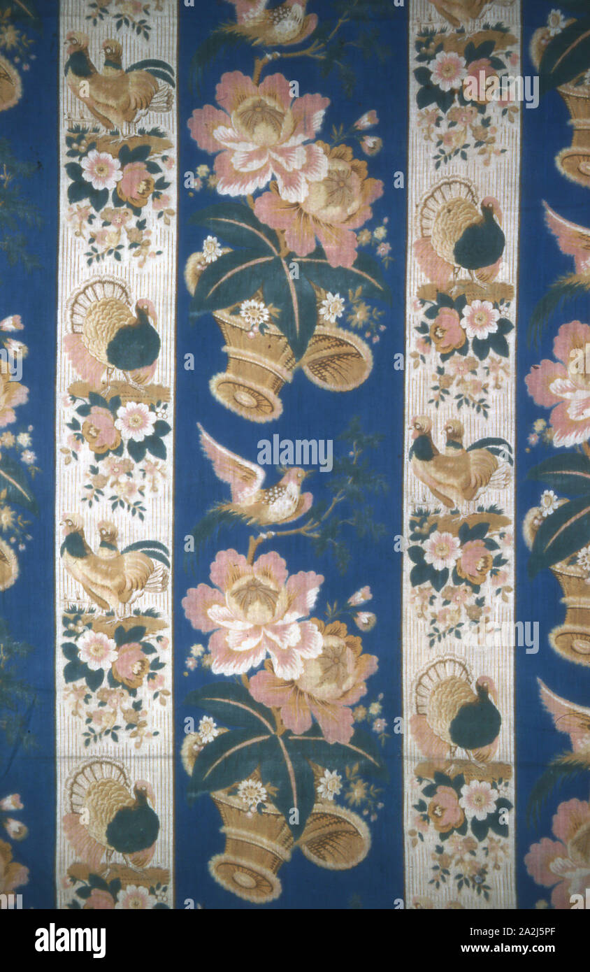 Panel (Dekorationsstoff), 1800/25, England, Baumwolle, in Leinwandbindung, bedruckt, 180,4 × 139,7 cm (71 x 55 in Stockfoto