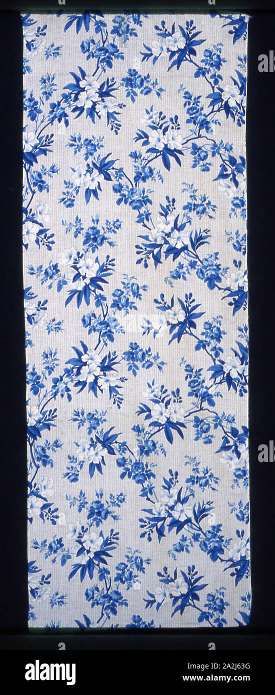 Zwei Platten, 19. Jahrhundert, England, Baumwolle, in Leinwandbindung, bedruckt, a: 111,9 × 40 cm (44 × 15 cm Stockfoto