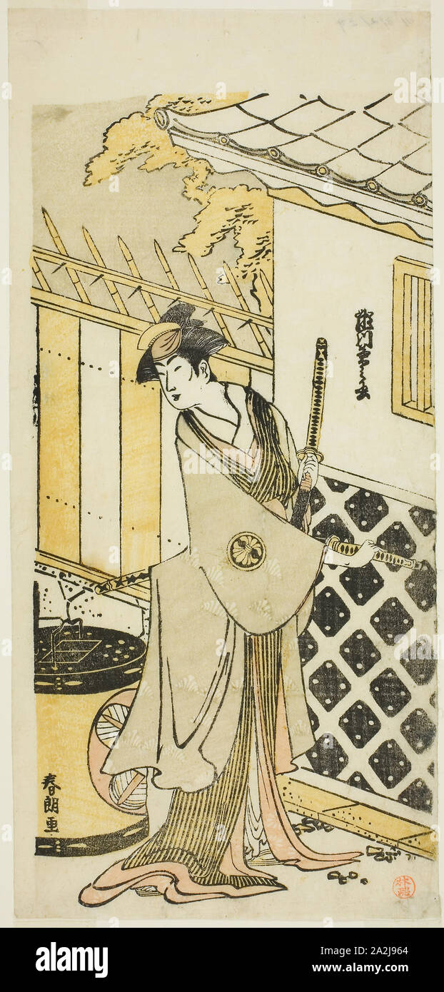 Der Schauspieler Segawa Kikunojo III als Frau eines Samurai Familie, C. 1786, Katsushika Hokusai 葛飾 北斎, Japanisch, 1760-1849, Japan, Farbe holzschnitt, 30,8 x 14,5 cm Stockfoto