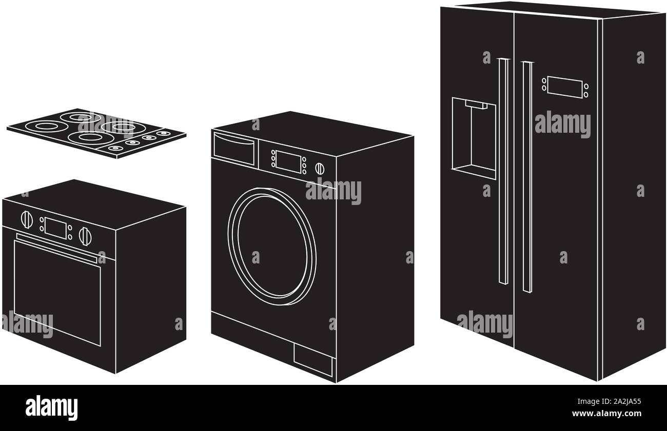 Haushaltsgeräte Symbol. Der Haushalt Küche Technik Stock Vektor