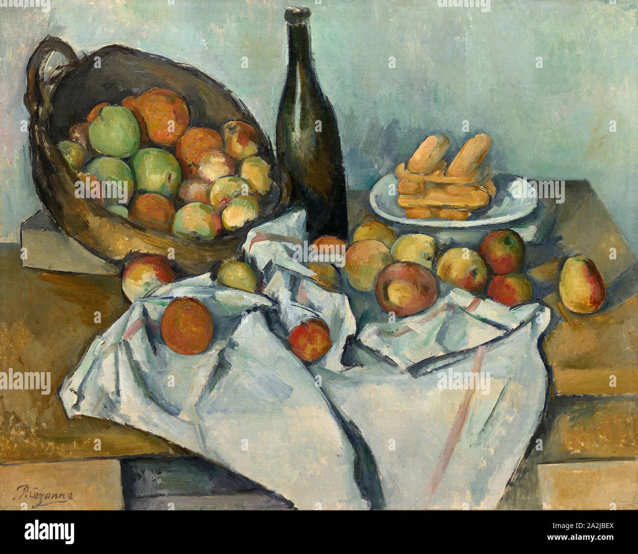 Der Korb mit Äpfeln, C. 1893, Paul Cézanne, Französisch, 1839-1906, Frankreich, Öl auf Leinwand, 65 × 80 cm (25 5/6 x 31 1/2 in. Stockfoto