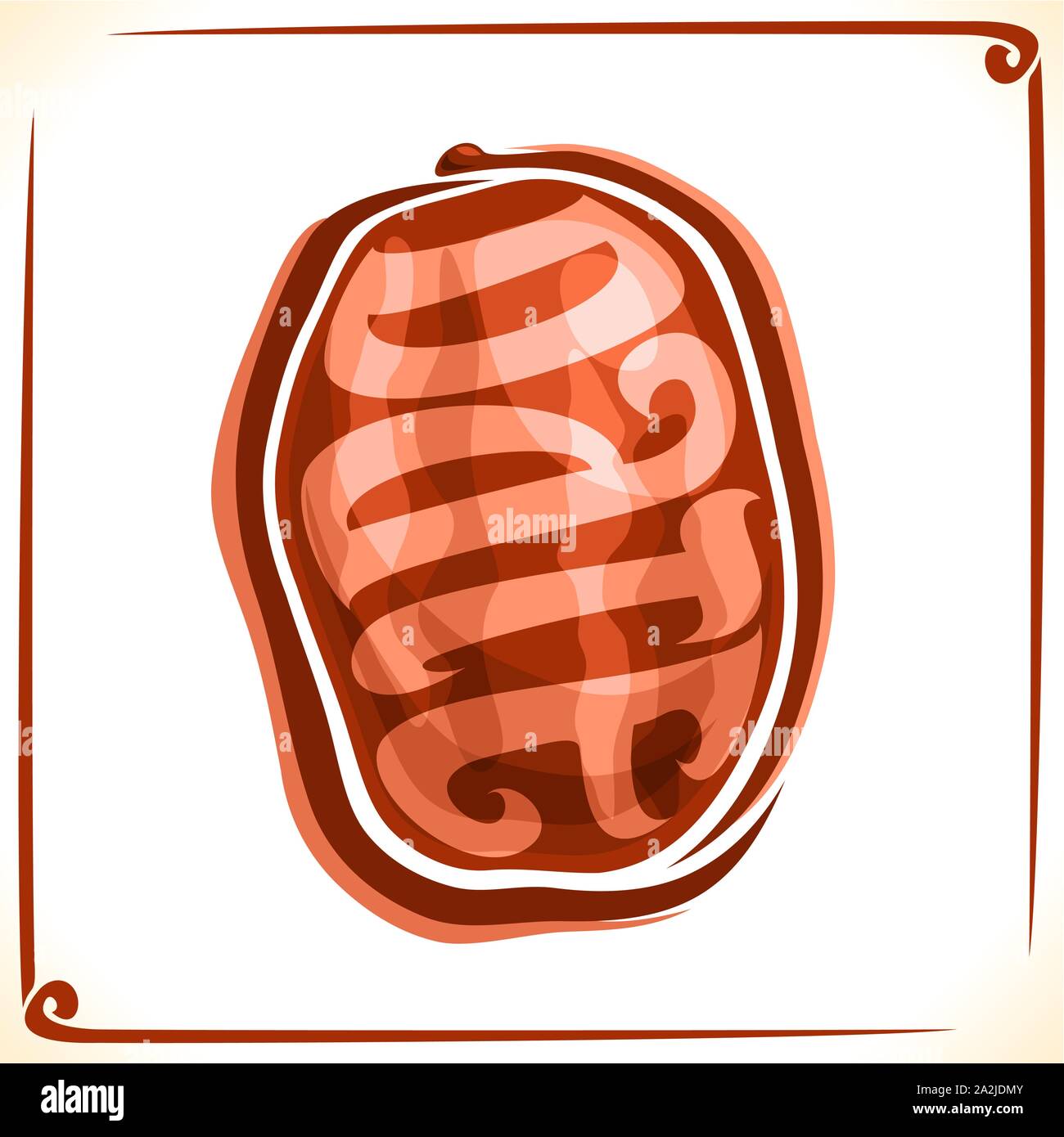 Vektor logo für Datum Obst, Label mit einem ganzen trockenen Früchte für das Paket des islamischen Ramadan Dessert behandeln, Preis mit Original font für Word Datum in Stock Vektor