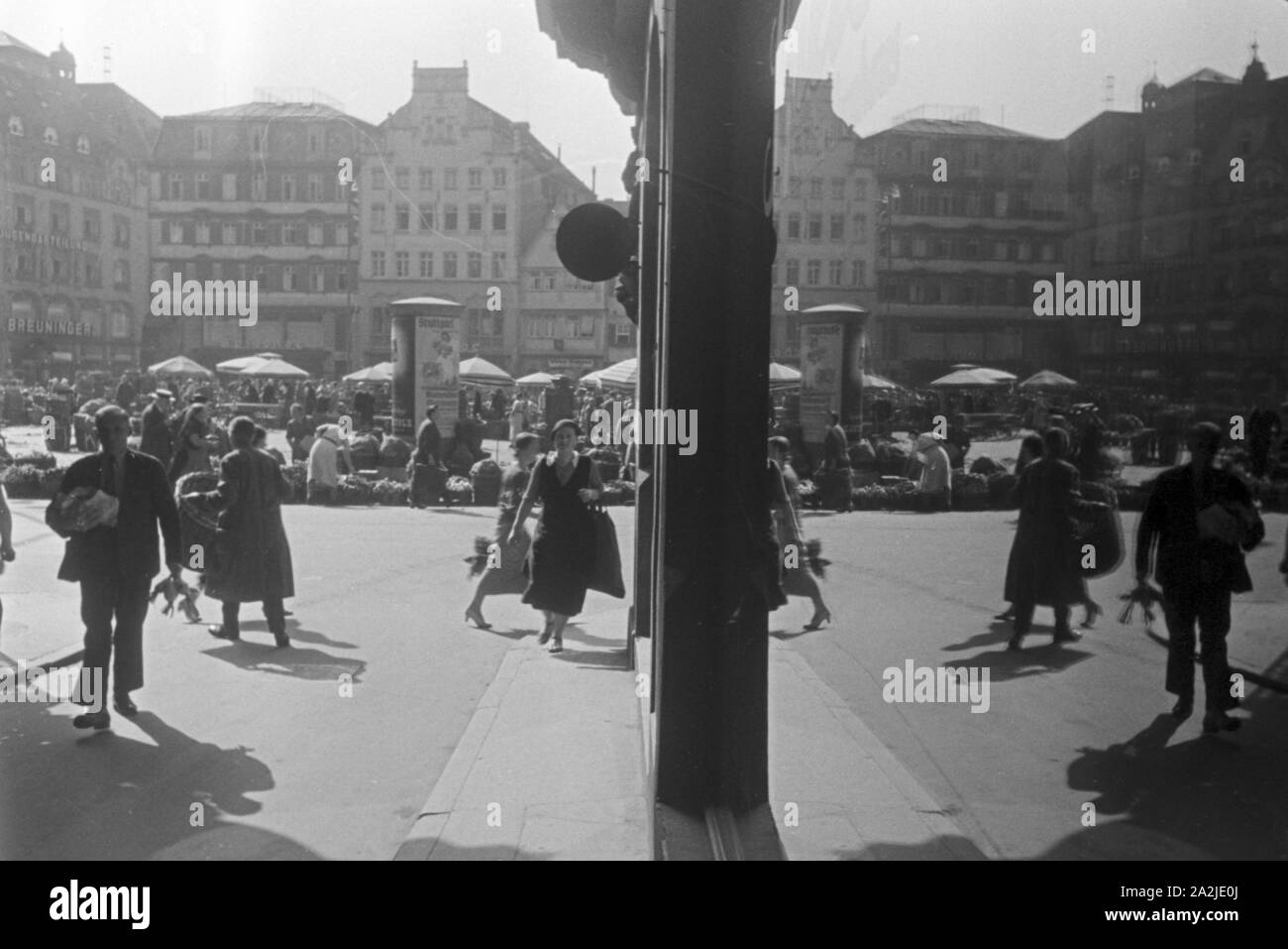 Ein Ausflug nach Stuttgart, Deutsches Reich 30er Jahre. Eine Reise nach Stuttgart, Deutschland 1930. Stockfoto