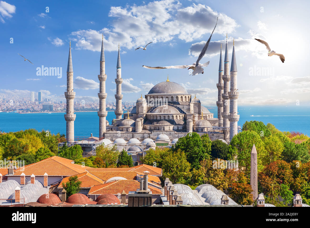 Berühmte Sultan Ahmet Moschee in Istanbul, Türkei Stockfoto