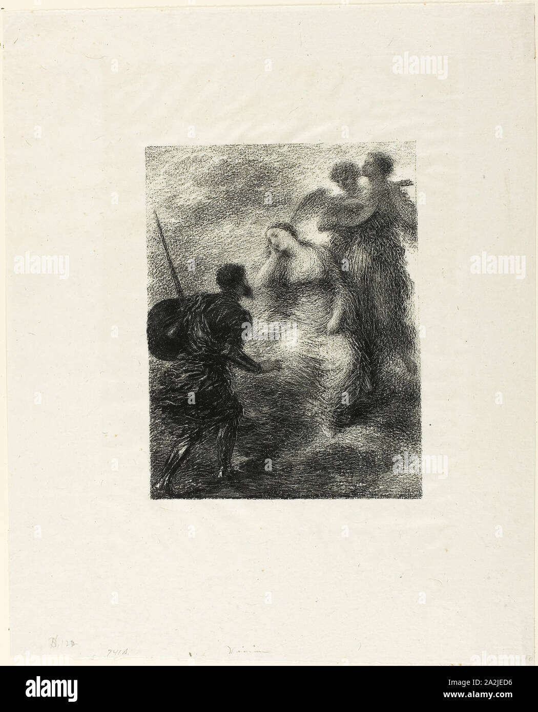 Vision 1895, Henri Fantin-Latour, Französisch, 1836-1904, Frankreich, Lithographie in Schwarz auf Weiß chine, 188 × 143 mm (Bild), 349 × 278 mm (Blatt Stockfoto