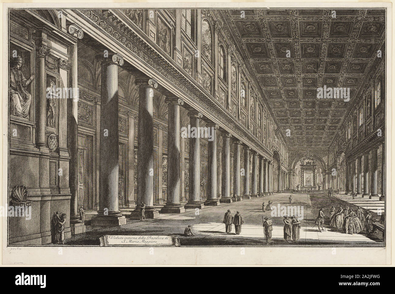 Innenansicht der Basilika S. Maria Maggiore, von Ansichten von Rom, 1768, Giovanni Battista Piranesi, Italienischer, 1720-1778, Italien, Ätzung auf Elfenbein Papier, 430 x 681 mm (Bild), 473 x 700 mm (Blatt festgelegt Stockfoto