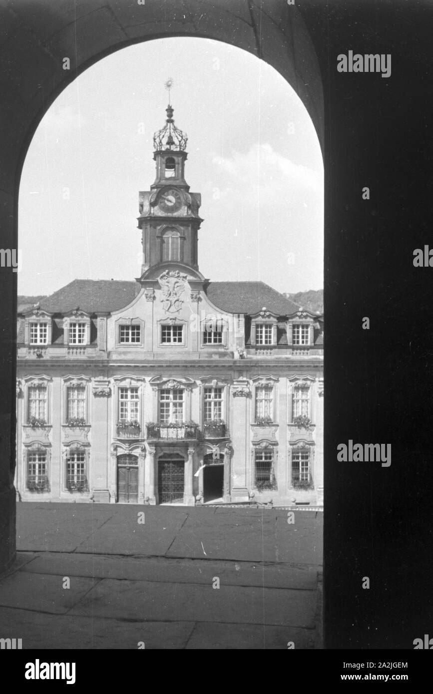 Ein Ausflug nach Schwäbisch-Hall, Deutsches Reich 30er Jahre. Eine Reise nach Schwäbisch-Hall, Deutschland 1930. Stockfoto