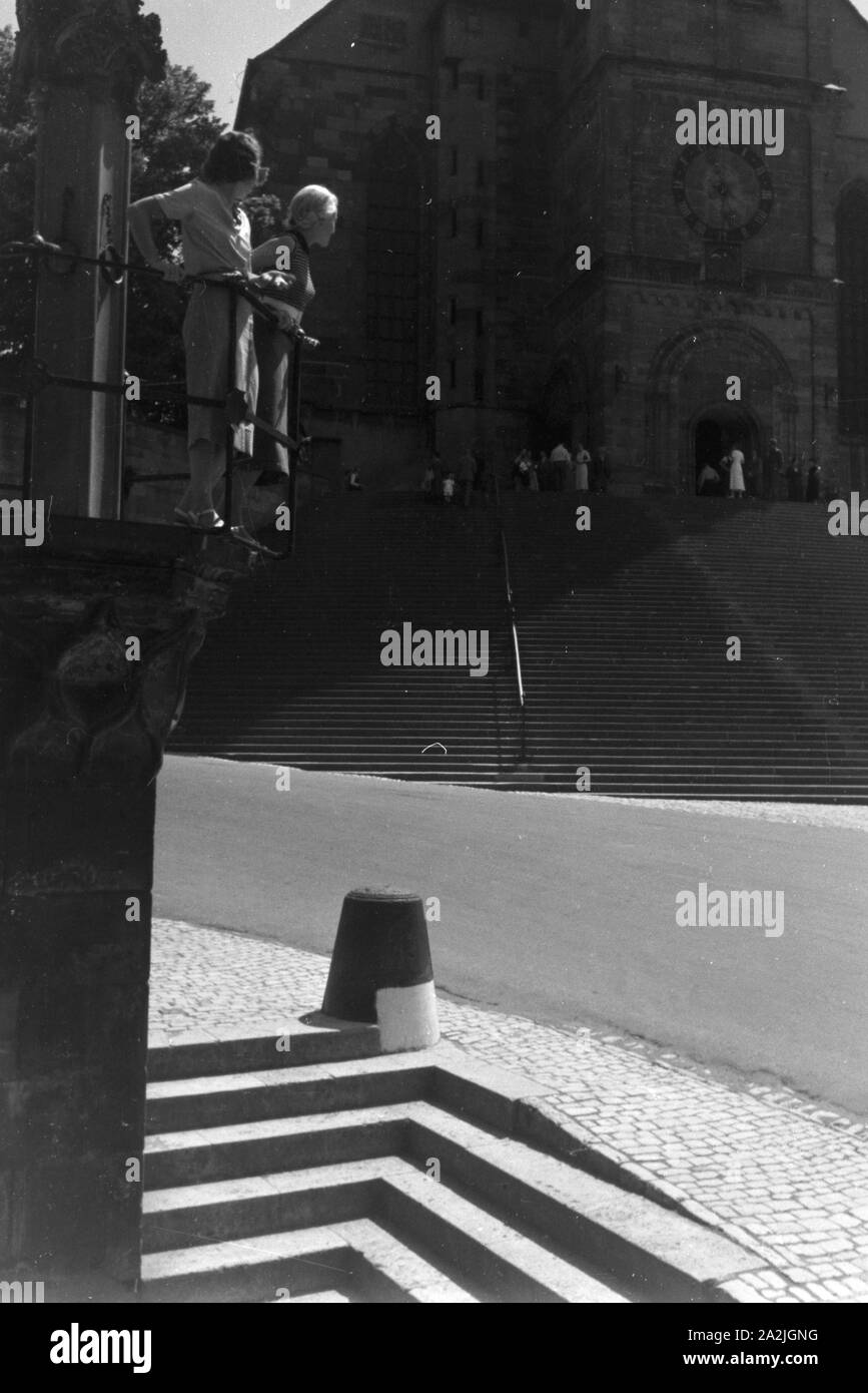 Ein Ausflug nach Schwäbisch-Hall, Deutsches Reich 30er Jahre. Eine Reise nach Schwäbisch-Hall, Deutschland 1930. Stockfoto