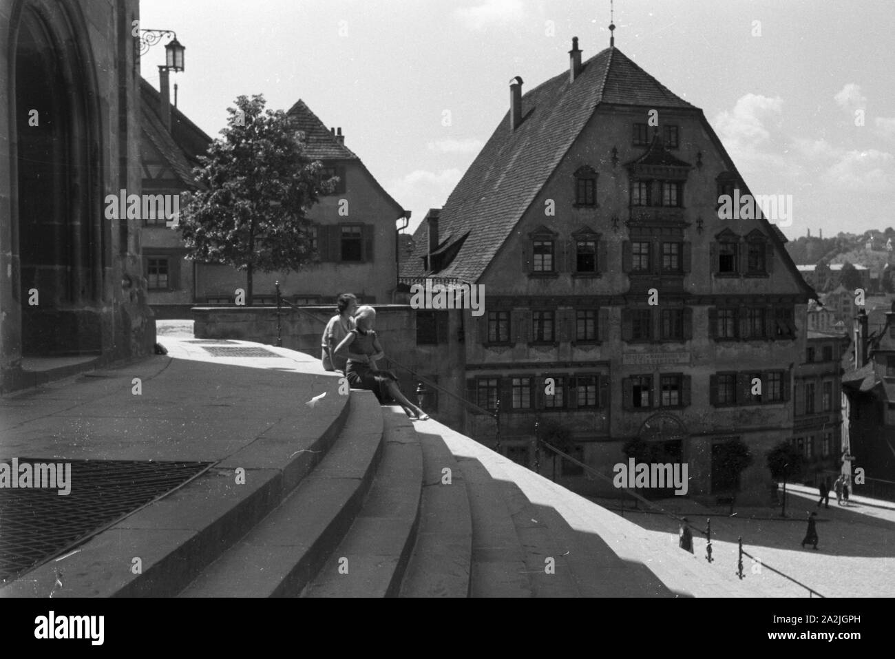 Ein Ausflug nach Schwäbisch-Hall, Deutsches Reich 30er Jahre. Eine Reise nach Schwäbisch-Hall, Deutschland 1930. Stockfoto