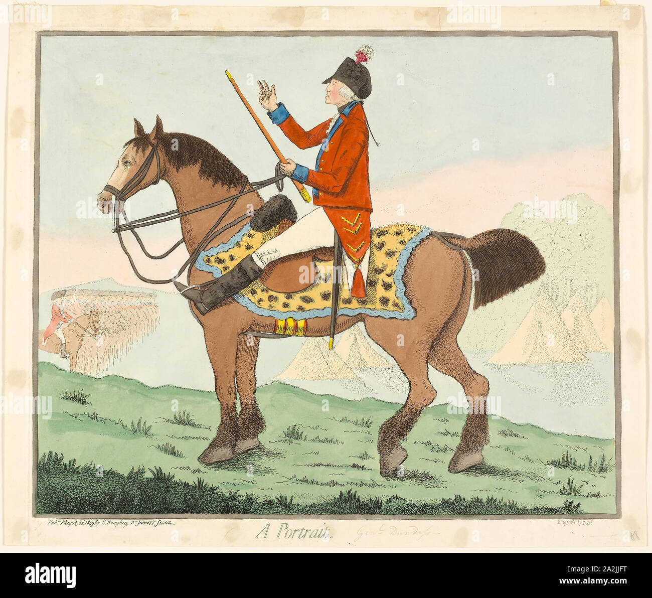 Ein Porträt, veröffentlicht März 17, 1809, James Gillray (Englisch, 1756-1815), von Hannah Humphrey (Englisch, c. veröffentlicht. 1745-1818), England, handkolorierte Radierung auf Papier, 330 x 397 mm (Bild), 350 x 400 mm (Platte), 365 × 430 mm (Blatt Stockfoto