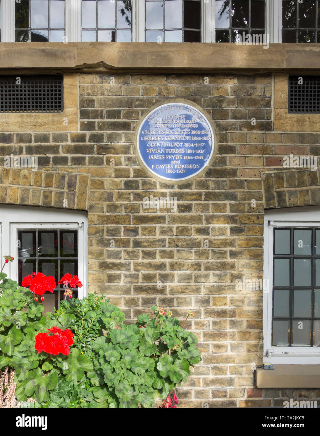 Blaue Plakette auf Lansdowne Haus, Lansdowne Road, Notting Hill, London, W11, Royal Borough von Kensington und Chelsea, London, Großbritannien Stockfoto