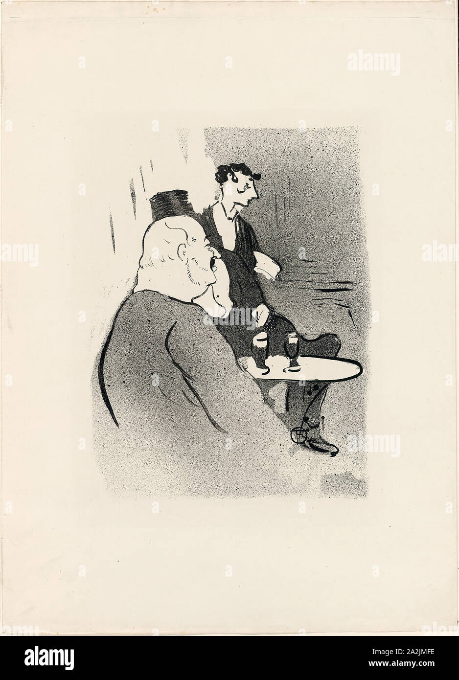 Ducarre des Ambassadeurs, von Le Café-Concert, 1893, Henri de Toulouse-Lautrec (Französisch, 1864-1901), von Edward Ancourt & Cie (Französisch, 19.-20. c.), von L'Estampe Originale (Französisch, 1893-1895), Frankreich, Lithographie auf Elfenbein webte Papier gedruckt, 262 × 198 mm (Bild), 442 × 318 mm (Blatt Stockfoto