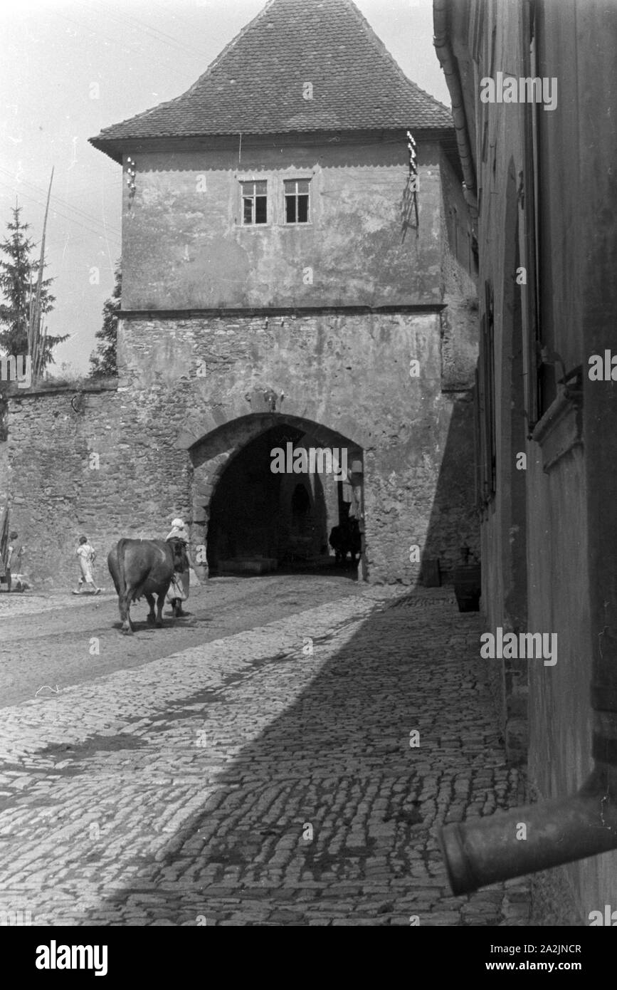 Eine Reise / Pommersfeld und Iphofen Deutsches Reich 30er Jahre. Eine Reise nach Pommersfeld und Iphofen, Deutschland 1930. Stockfoto