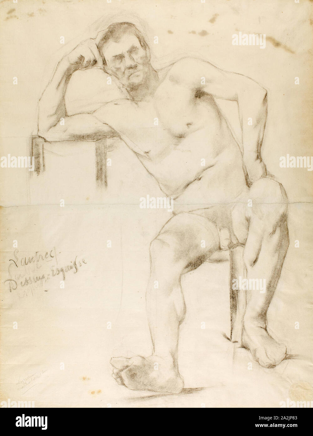 Das Modell Nizzavena, C. 1882-1883, Henri de Toulouse-Lautrec, Französisch, 1864-1901, Frankreich, Holzkohle, mit Sahne, stumping auf Bütten, 610 × 471 mm Stockfoto