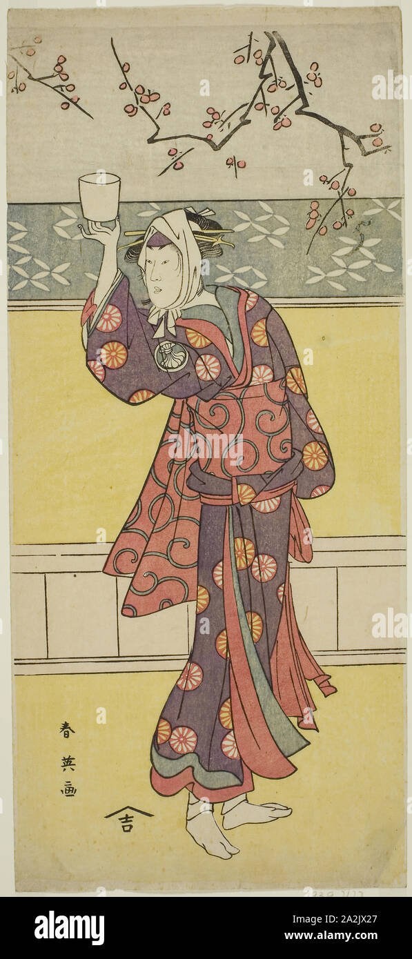 Der Schauspieler Segawa Tomisaburo II in eine unbekannte Rolle, C. 1793, Katsukawa Shun'ei, Japanisch, 1762-1819, Japan, Farbe holzschnitt, hosoban, aus einem mit mehreren Blättern Zusammensetzung (?), 33 x 14,8 cm (13 x 5 13/16-in Stockfoto