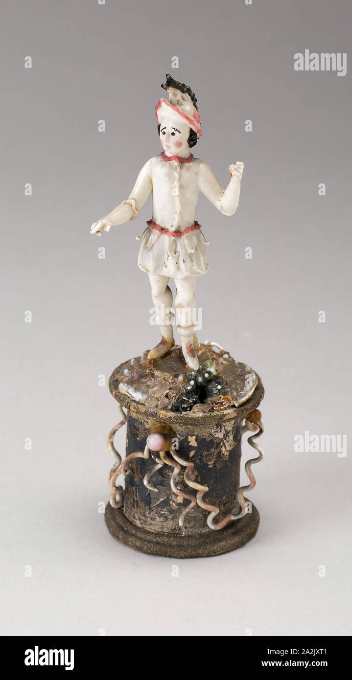 Mann in einem Zipfelmütze, 1750/99, Nevers, Frankreich, Glas, HANDGEWICKELTE (Verre de Nevers), Metall Anker, H. 12,7 cm (5 in Stockfoto