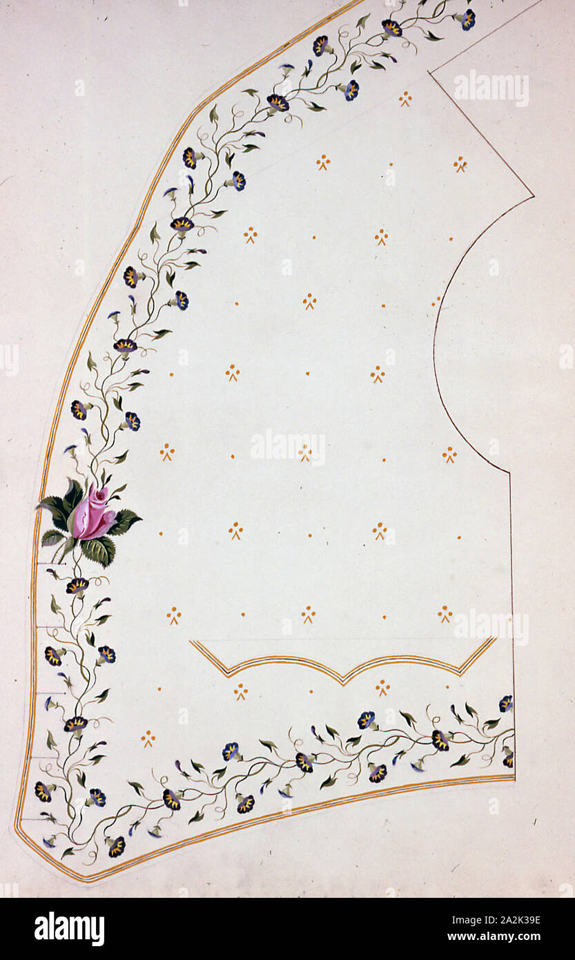 Weste Design, 1830 s/40s, England oder Frankreich, England, Papier Stockfoto
