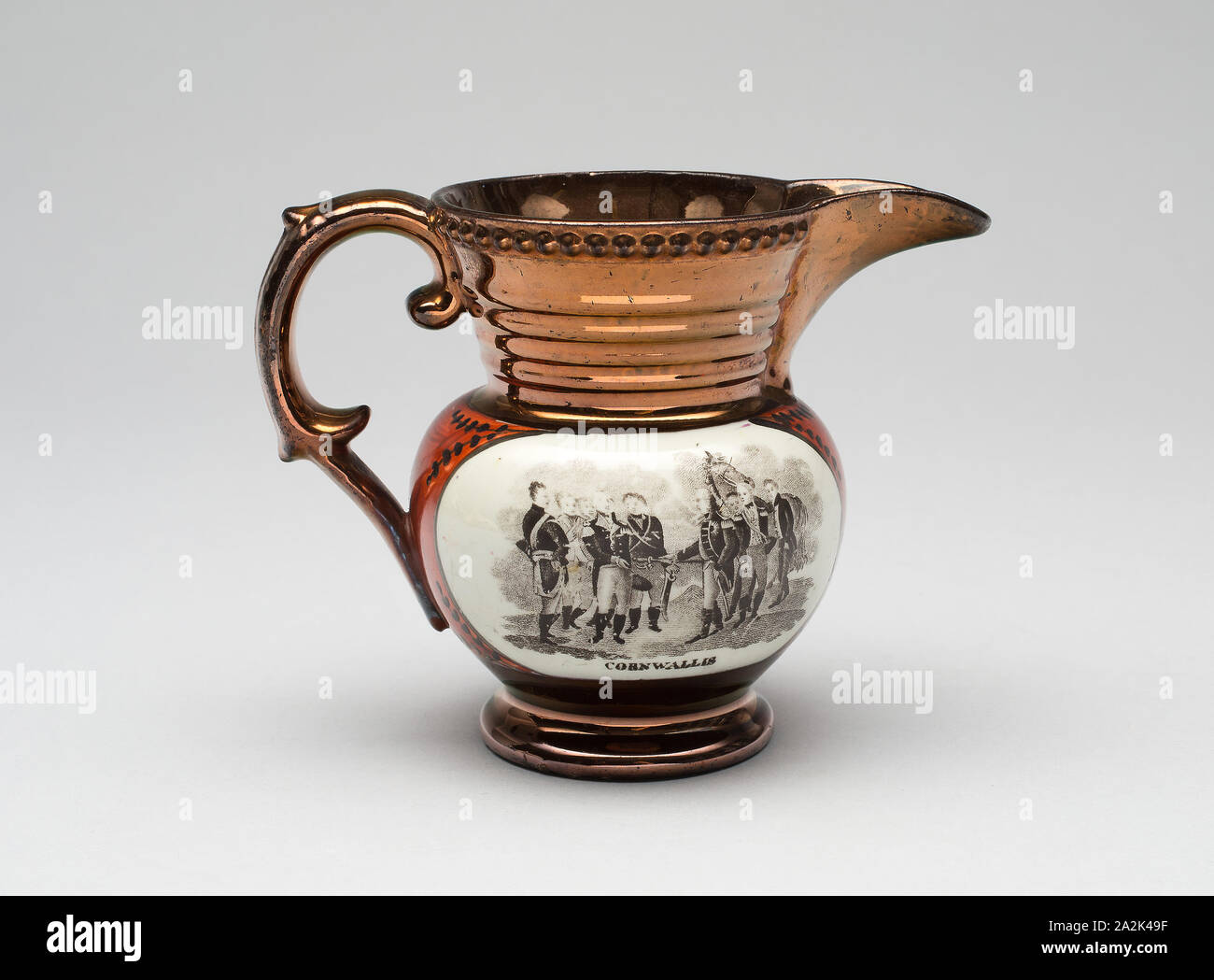 Creamer, 1825/30, Englisch für den amerikanischen Markt, Staffordshire, England, Steingut, H.: 9,8 cm (3 7/8 in Stockfoto