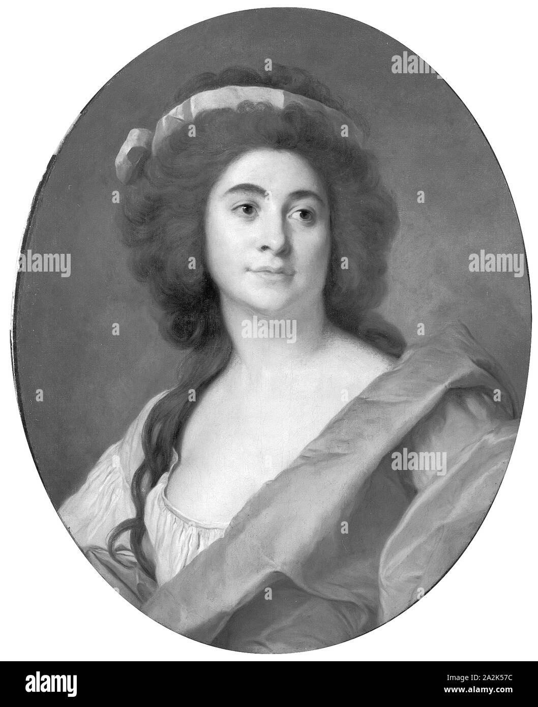 Bildnis einer Dame, C. 1787, Joseph Siffred Duplessis, Französisch, 1725-1802, Frankreich, Öl auf Leinwand, 28 cm × 23 cm. (73 × 59 cm Stockfoto