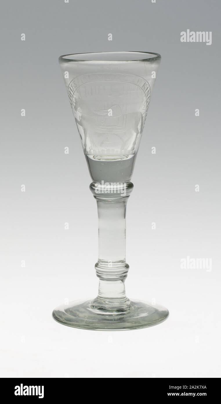 Wein Glas, C. 1690, England, Glas, H 17 cm (6 11/16 in Stockfoto
