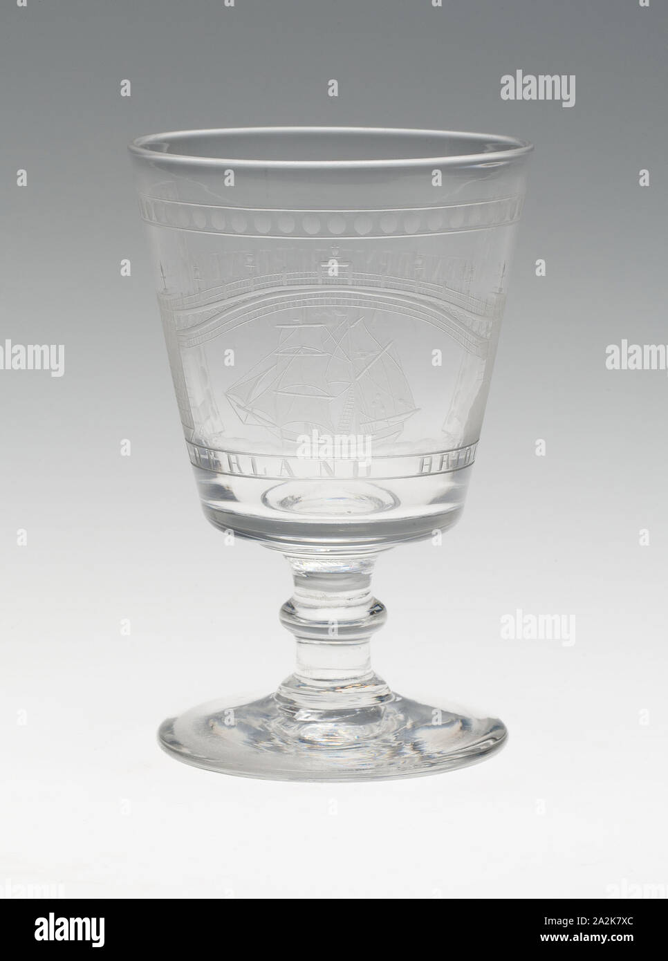 Rummer, 1796, England, Glas, H 13,3 cm (5 1/4 in Stockfoto