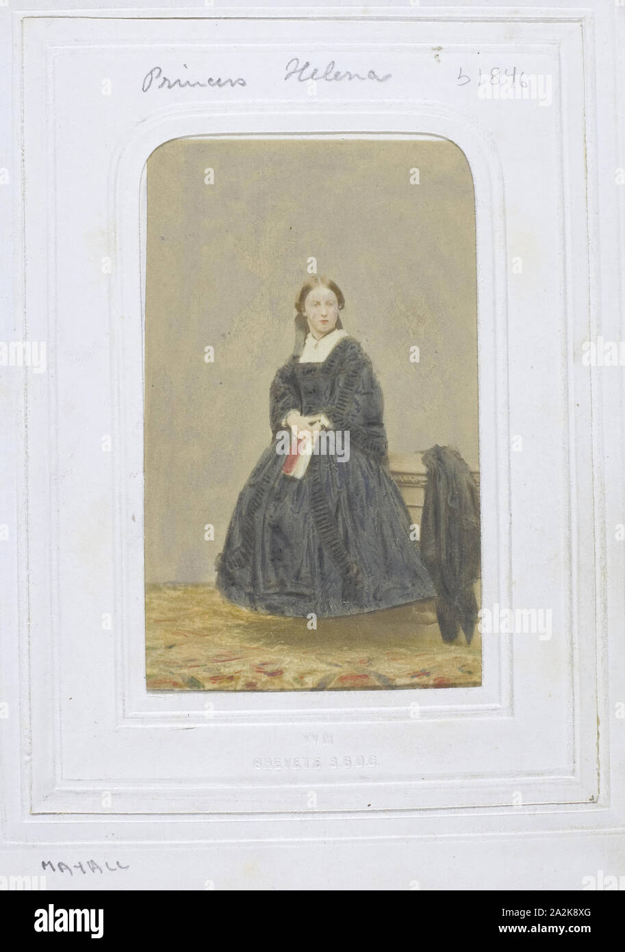 Prinzessin Helena, C. 1860, John Jabez Edwin Mayall, American, 1813-1901, Usa, Eiklar drucken, 8,2 × 5,1 cm (Bild/Papier, appro×.), 10,6 × 6,1 cm (mount Stockfoto