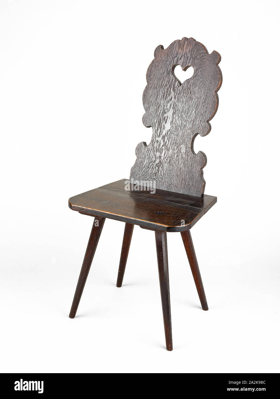 Side Chair, 1825/75, Amerikanische, 19. Jahrhundert, Zoar, Ohio, Zoar, Kastanie und Eiche, 97,8 × 45,8 × 35,5 cm (38 1/2 x 18 × 14 in Stockfoto