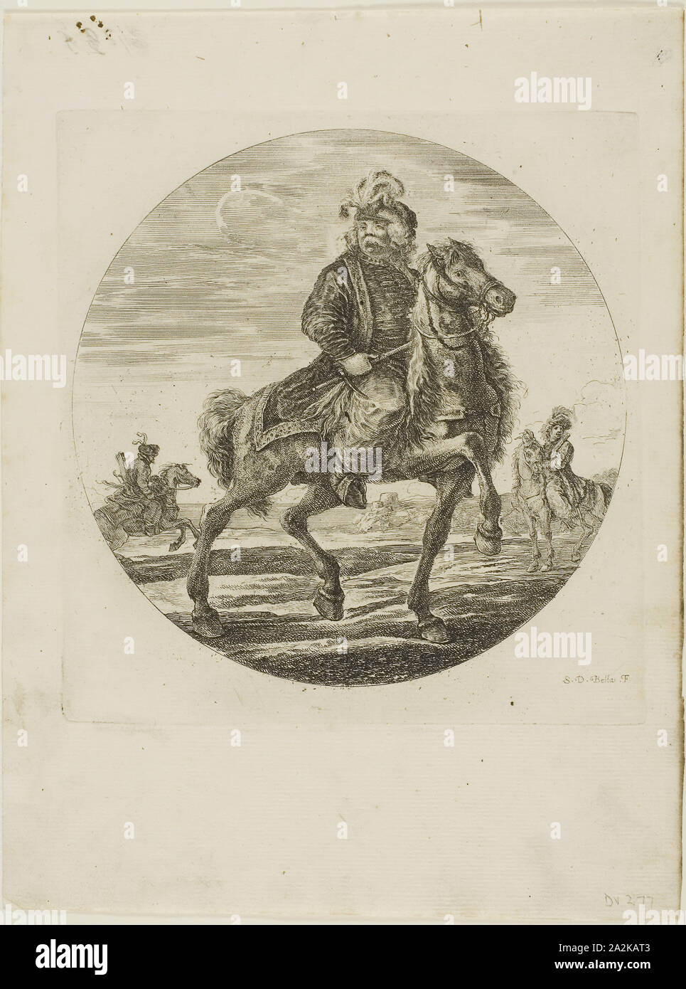 Ungarische Reiter, C. 1651, Stefano Della Bella, Italienisch, 1610-1664, Italien, Ätzung auf Papier, 190 x 190 mm Stockfoto