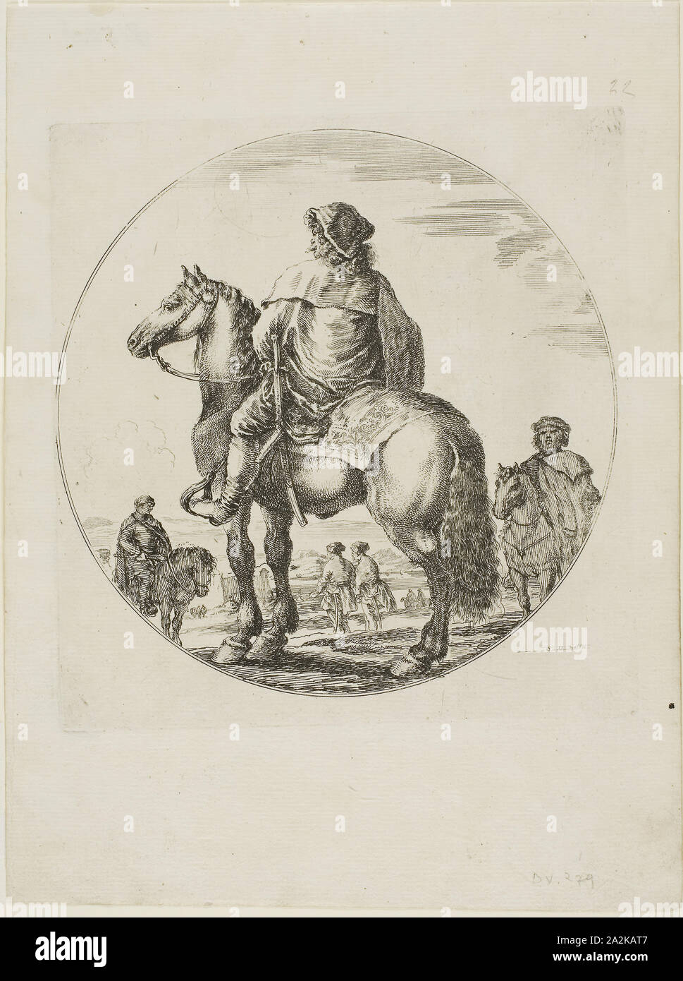 Ungarische Reiter, C. 1651, Stefano Della Bella, Italienisch, 1610-1664, Italien, Ätzung auf Papier, 190 x 190 mm Stockfoto