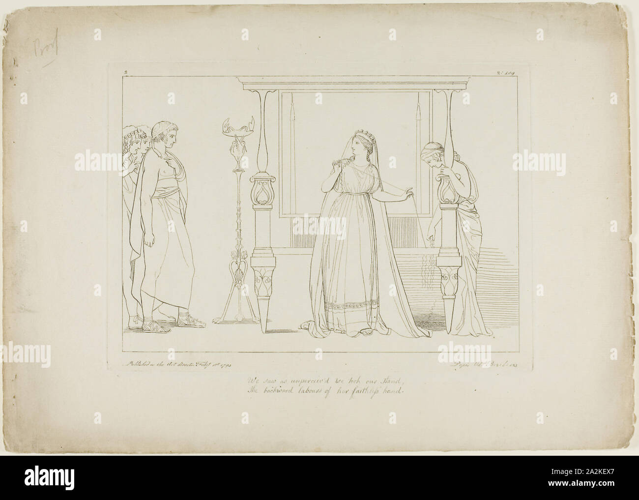 Abbildung: Papst's Odyssey, 1793, Tommaso Piroli, Italienisch, C. 1752-1824, Italien, Gravur in Schwarz auf dem Papier Stockfoto