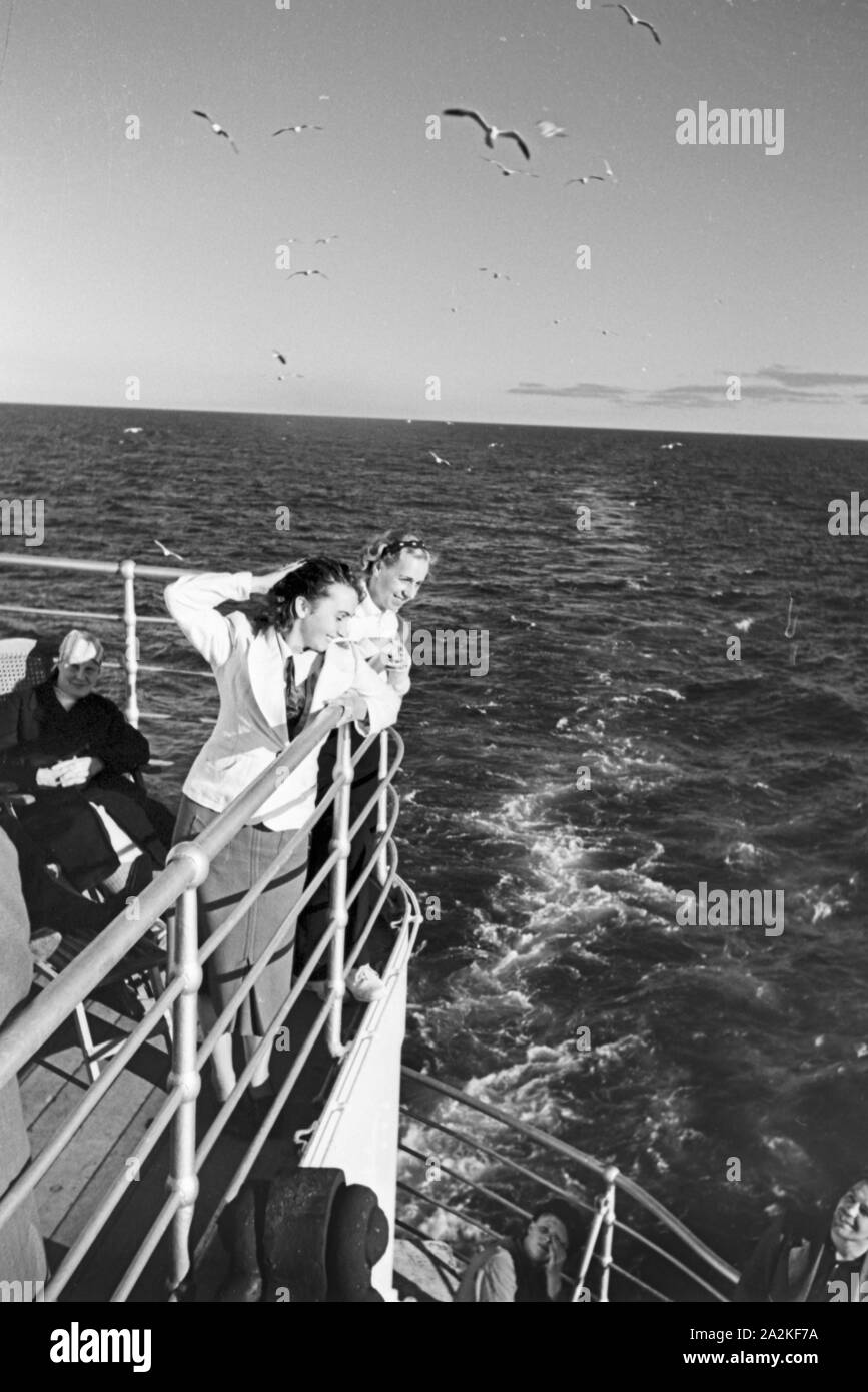 Eine Kreuzfahrt nach Norwegen; Deutsches Reich 30er Jahre. Eine Kreuzfahrt nach Norwegen, Deutschland 1930. Stockfoto