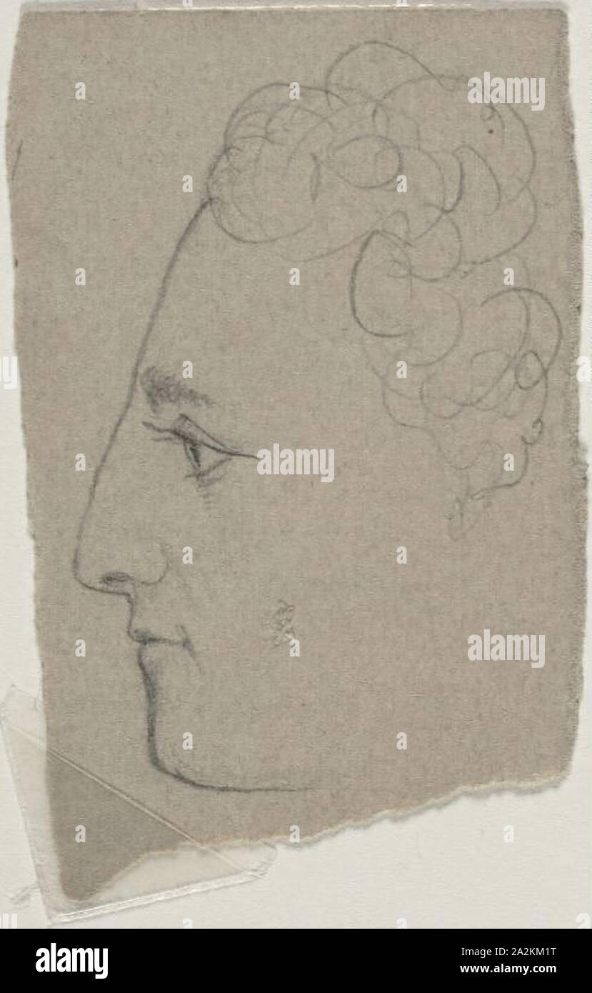 Profil Skizze, n.d., William Michael Harnett, Amerikanische, geboren in Irland, 1848-1892, United States, Graphit auf Elfenbein webte Karte, 68 x 44 mm Stockfoto