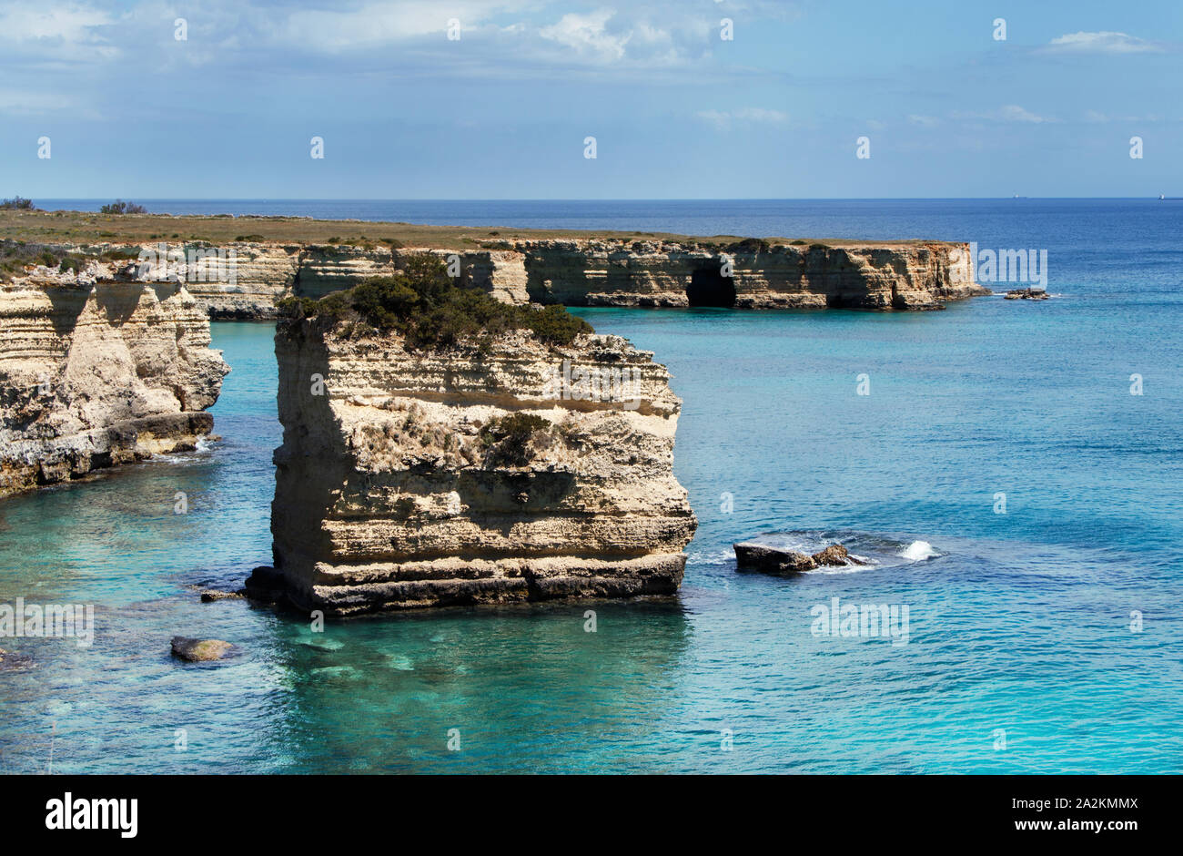 Küste in der Nähe von Otranto, Halbinsel Salento, Apulien, Süditalien Stockfoto