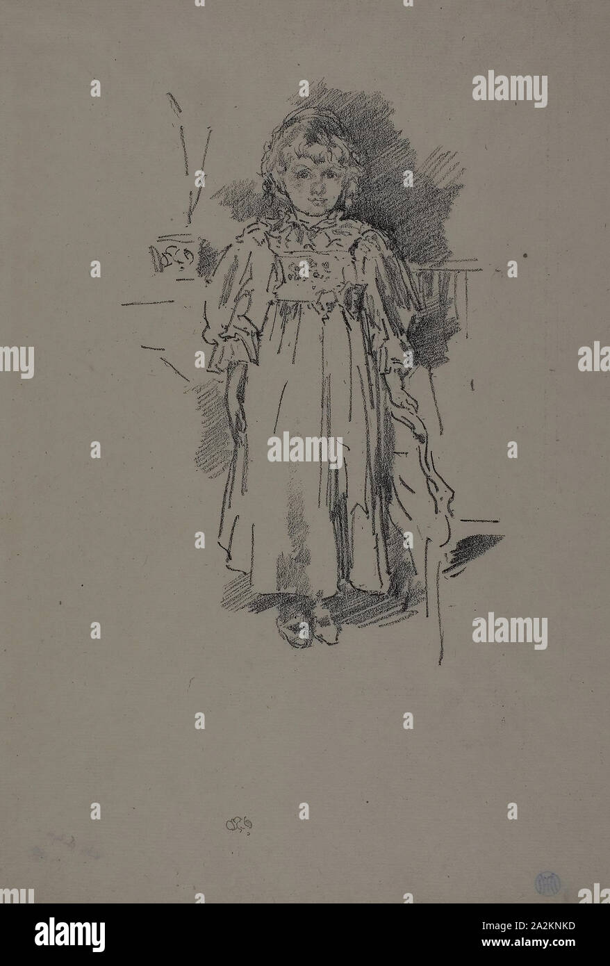 Wenig Evelyn, 1896, James McNeill Whistler, American, 1834-1903, Usa, Transfer Lithographie in Schwarz an den cremefarbenen Papier, 174 x 115 mm (Bild), 290 x 195 mm (Blatt festgelegt Stockfoto