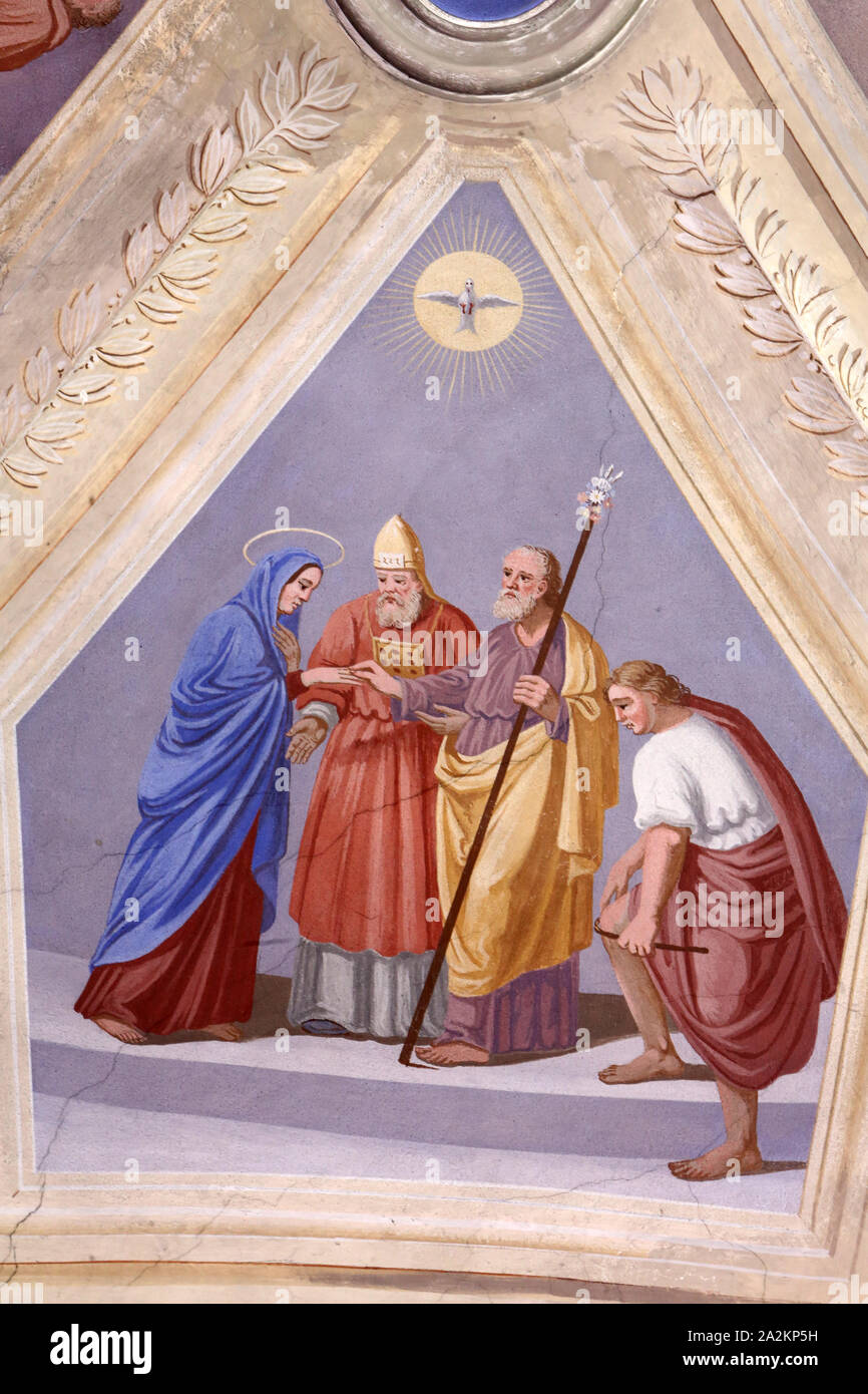 Le Mariage de Marie et Joseph. Eglise SaintJean Baptiste. Megève