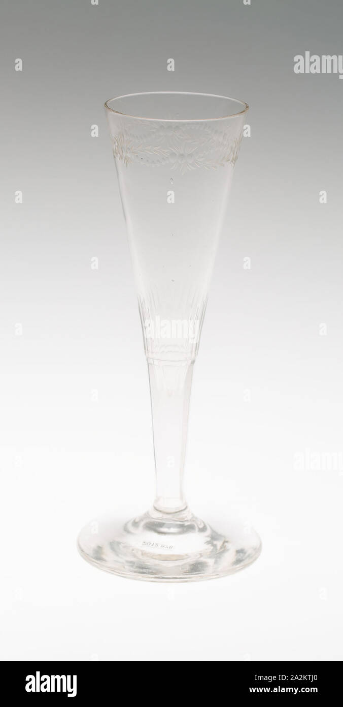 Flöte, 1850/90, wahrscheinlich Frankreich, Frankreich, Glas, 15,2 cm (6 7/8 in Stockfoto