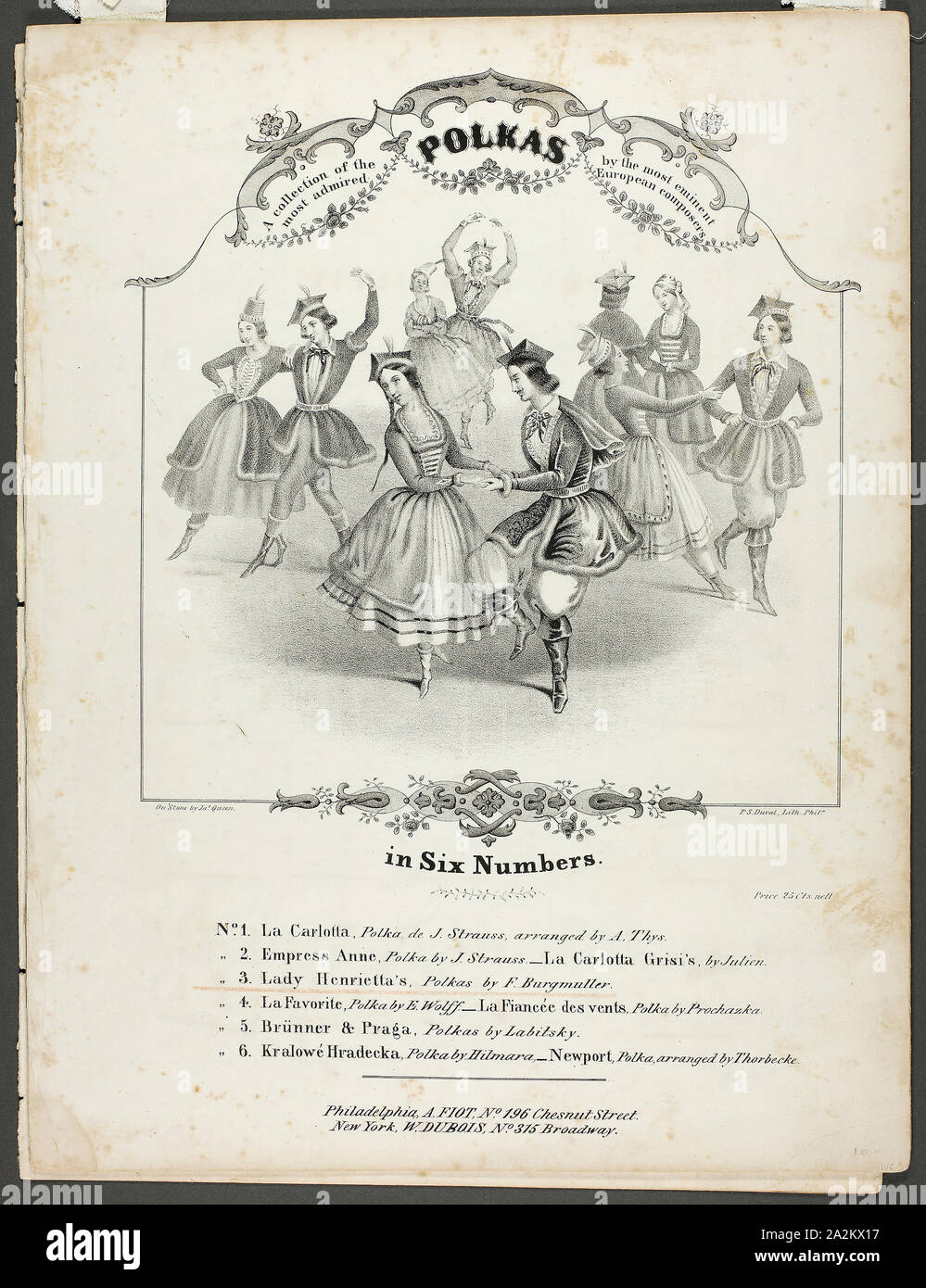 Eine Sammlung der am meisten bewunderten Polkas…, n.d., James Königin, amerikanische, 1824-c 1877, United States, Lithographie auf Creme webte Papier, 345 x 264 mm Stockfoto