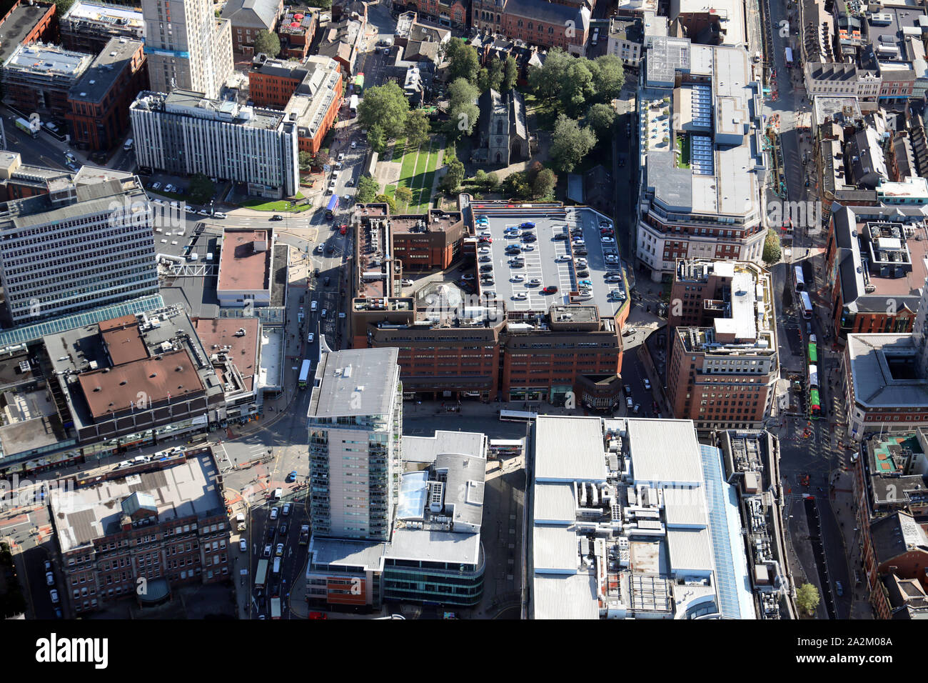 Luftaufnahme der St Johns Einkaufszentrum, Leeds, Großbritannien Stockfoto