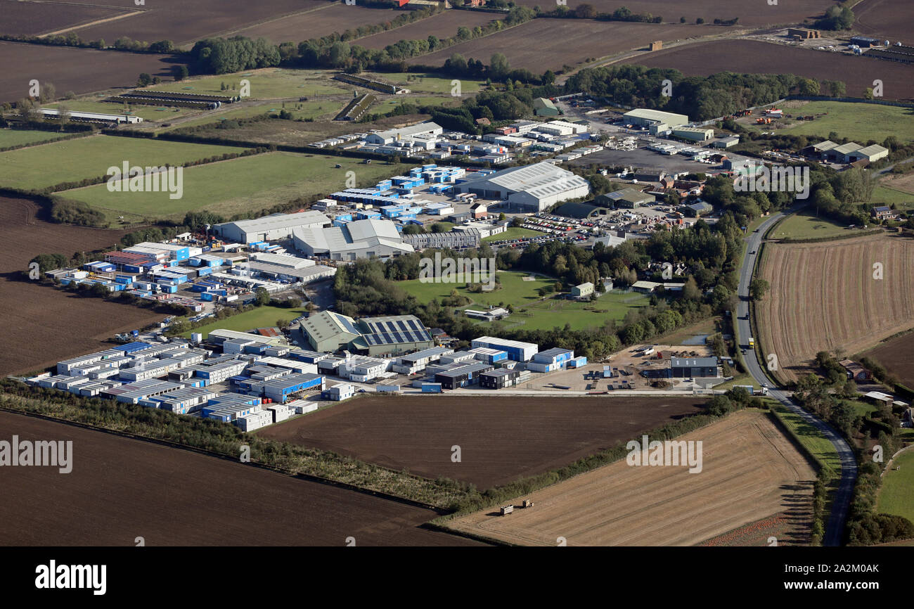 Luftaufnahme von catfoss Industrial Estate, Brandesburton, Driffield YO25 8EJ Stockfoto