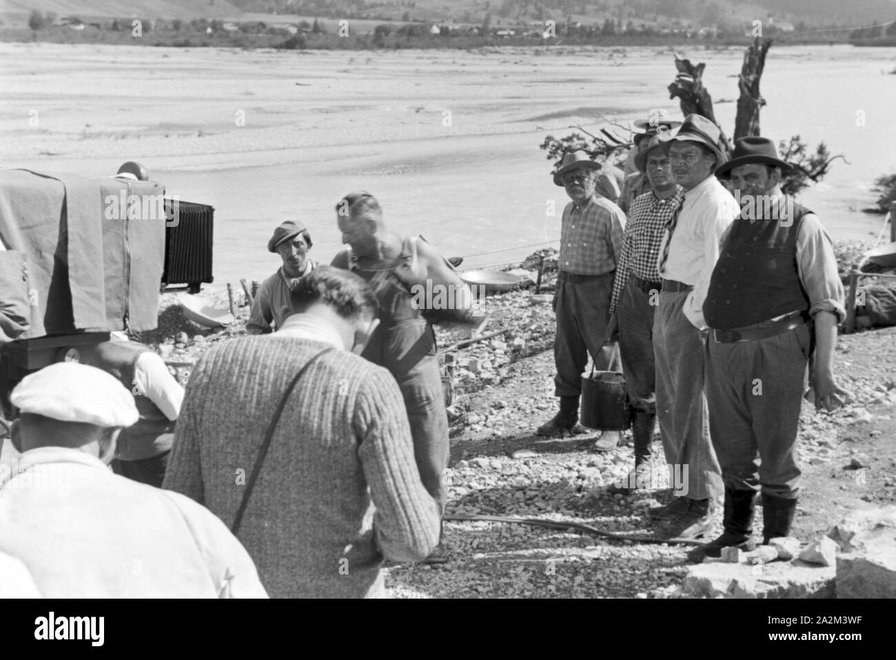 Dreharbeiten für den Film "Gold in New Frisco', Deutsches Reich 30er Jahre. Dreharbeiten für den Film "Gold in New Frisco", Deutschland 1930. Stockfoto